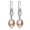 Genuine gr pearl earrings wedding natural pearl with 925 sterling silver earring jewelry for girlfriend gift