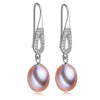Genuine gr pearl earrings wedding natural pearl with 925 sterling silver earring jewelry for girlfriend gift