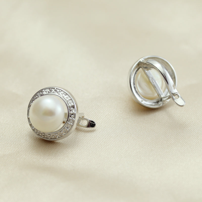 Genuine pearl earrings women,wedding natural black pearl earrings 925 sterling silver jewelry girl best gift white