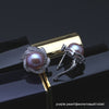 Genuine natural pearl earrings for women,trendy bridal party gift 925 silver black pearl earrings