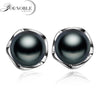 Genuine natural pearl earrings for women wedding black pearl earrings 925 sterling silver jewelry girl best birthd gift white
