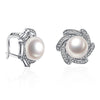 Genuine wedding natural pearl earrings for women,daugter birthd gift 925 silver white pearl earring