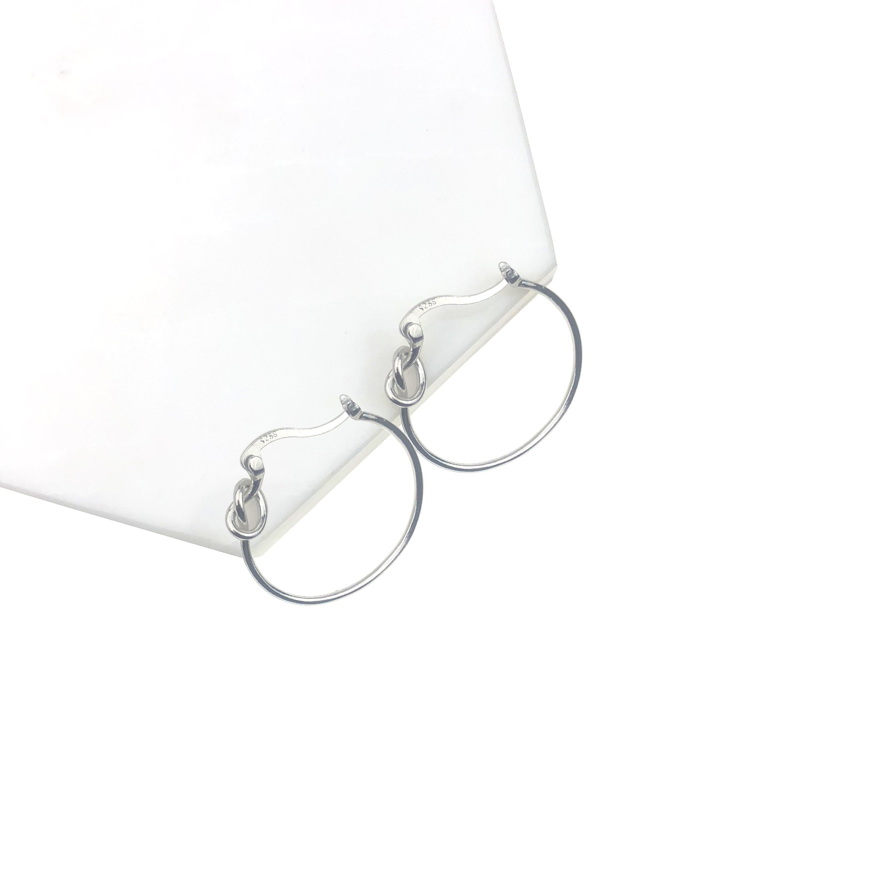 Geometric Circle Designer Individuality Hoop Earrings 925 Sterling Silver Jewelry Woman Gift Fashion