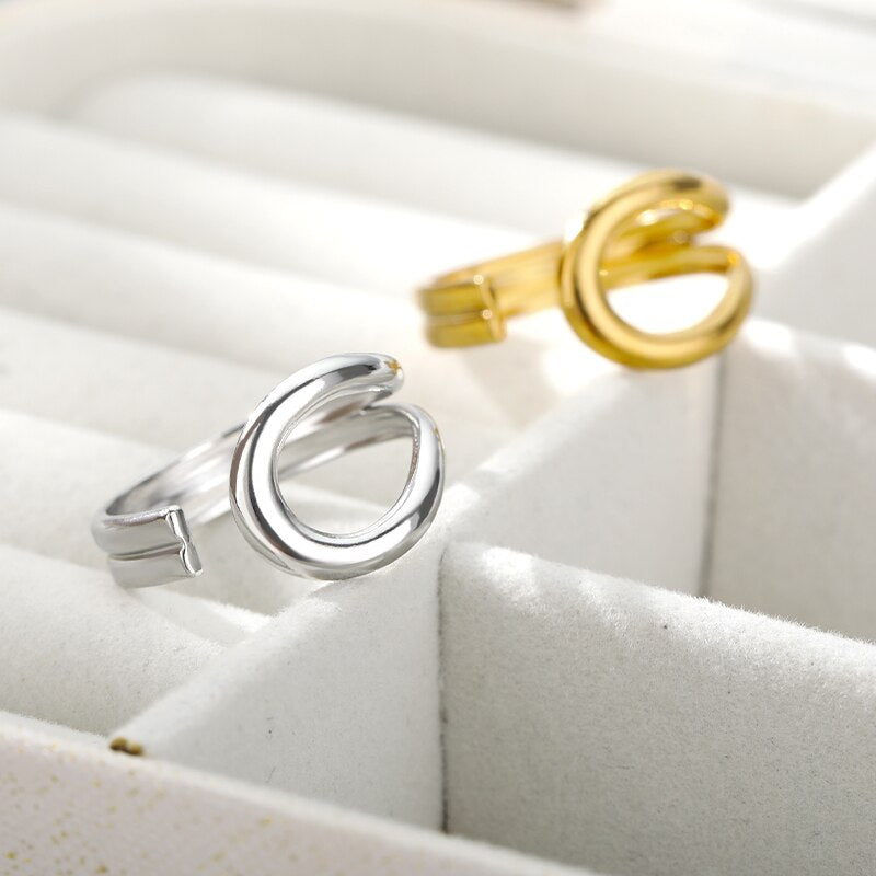 Geometric Cross Twist Rings For Women Stainless Steel Gold Color Open Female Ring 2023 Trend Party Jewelry anillos mujer