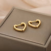 Geometric Heart Earrings For Women Girls Stainless Steel Lover Couple Hoop Earrings 2023 Trend Jewerly Accessories Mujer Brincos