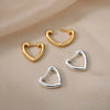 Geometric Heart Earrings For Women Girls Stainless Steel Lover Couple Hoop Earrings 2023 Trend Jewerly Accessories Mujer Brincos