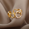 Geometric Irregular Stainless Steel Rings For Women Girls Cubic Zirconia Ring Female Wedding Band Couple Jewelry anillos mujer