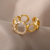 Geometric Irregular Stainless Steel Rings For Women Girls Cubic Zirconia Ring Female Wedding Band Couple Jewelry anillos mujer