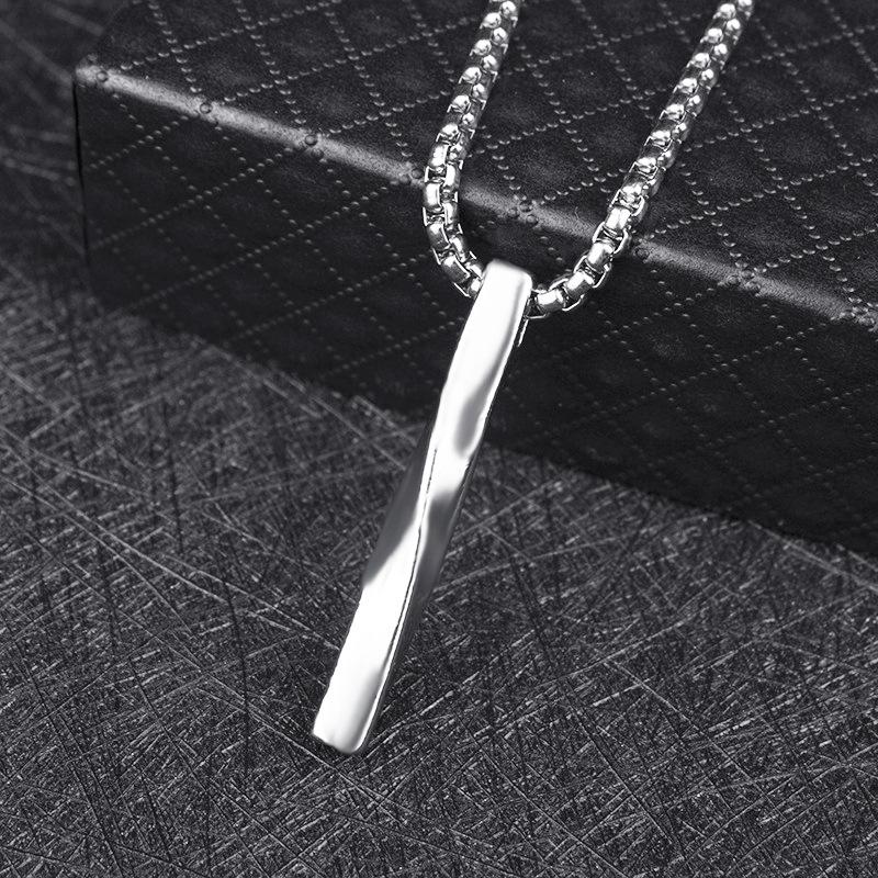 Geometric Long Twist-Shaped Pendant Men's and Women's Necklaces Metal Accessories Party Jewelry Three Colors