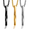 Geometric Long Twist-Shaped Pendant Men's and Women's Necklaces Metal Accessories Party Jewelry Three Colors