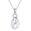 Geometric Pure 925 Sterling-Silver White/Blue Fire Opal Pendant Collar Necklaces For Women Wedding Fine Jewelry Gifts