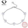 Geometric Type 925 Sterling Silver Small Fresh Pearl Bracelet for Women European and American Fine Jewelry Trendy Hand Ornament