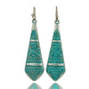 Geometric earrings Vintage antique green red hanging earring statement jewelry Retro bohemian ethnic indian earrings for women
