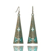 Geometric earrings Vintage antique green red hanging earring statement jewelry Retro bohemian ethnic indian earrings for women