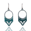 Geometric earrings Vintage antique green red hanging earring statement jewelry Retro bohemian ethnic indian earrings for women