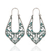 Geometric earrings Vintage antique green red hanging earring statement jewelry Retro bohemian ethnic indian earrings for women