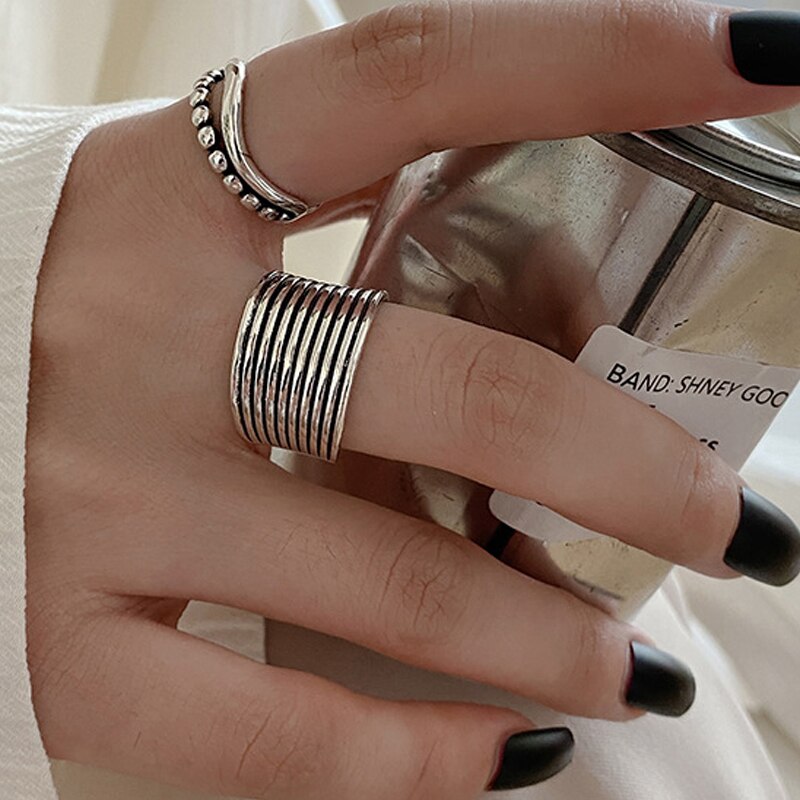 Geometry Bead Rings For Women 925 Stamp Silver Color Female Ring  Items For Business Jewelry 2022 GaaBou Jewellery