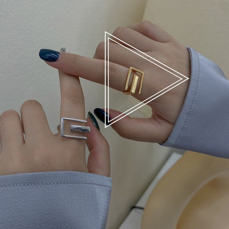 Geometry Dating Ring Aesthetic Rings For Women  Designer Accessories Gift For Girlfriend Punk Jewelry GaaBou Jewellery