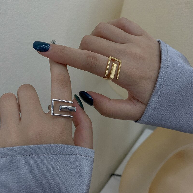 Geometry Dating Ring Aesthetic Rings For Women  Designer Accessories Gift For Girlfriend Punk Jewelry GaaBou Jewellery