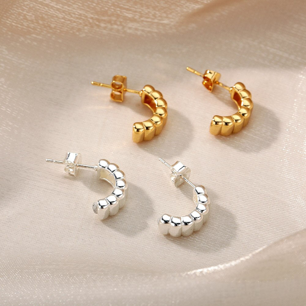 Geometry Earrings for Women Vintage Ladies Couple Earring 2023 Trend Koeran Stainless Steel Wedding Band Jewelry Gift