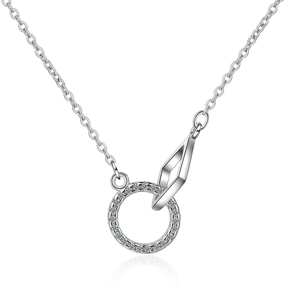 Geometry Necklace For Women Round Ring Pendant 925 Stamp Korean  Quality Jewelry Aesthetic Accessories GaaBou