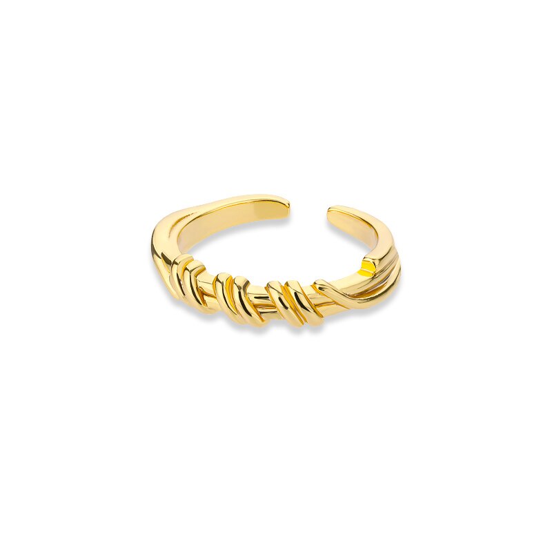 Geometry Twisted Open Rings For Women Stainless Steel Gold  Color Female Finger Ring 2023 Trend Aesthetic Jewelry anillos