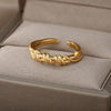 Geometry Twisted Open Rings For Women Stainless Steel Gold  Color Female Finger Ring 2023 Trend Aesthetic Jewelry anillos