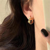 Geometry Zircon Hoops Women Small Black Earrings 2022 Trend Vintage  Jewelry Accessories  Christmas