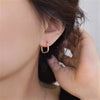 Geometry Zircon Hoops Women Small Black Earrings 2022 Trend Vintage  Jewelry Accessories  Christmas
