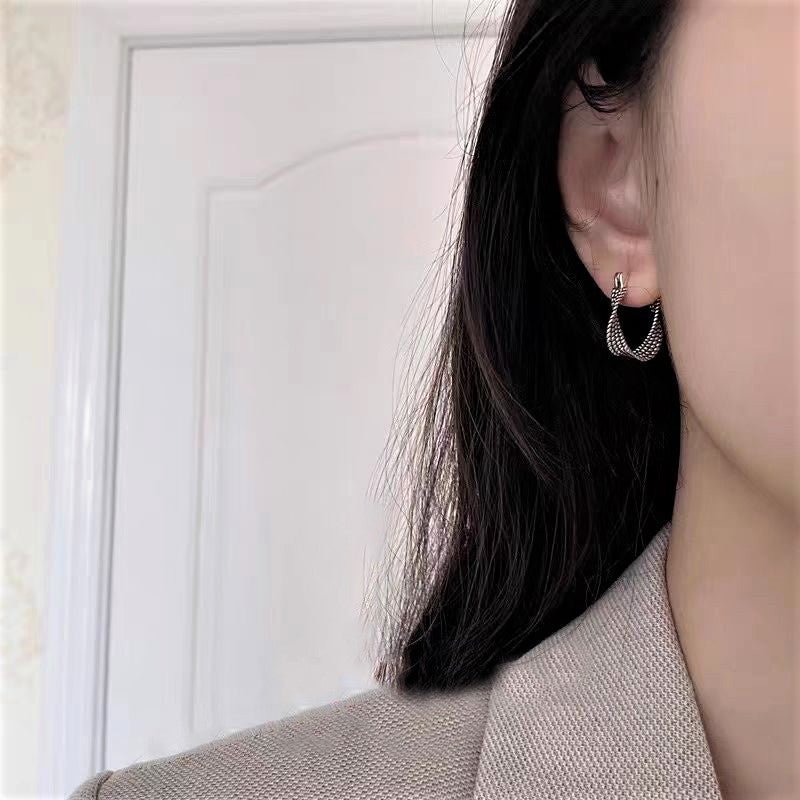 Geometry Zircon Hoops Women Small Black Earrings 2022 Trend Vintage  Jewelry Accessories  Christmas