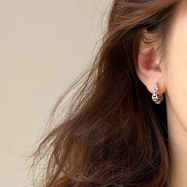 Geometry Zircon Hoops Women Small Black Earrings 2022 Trend Vintage  Jewelry Accessories  Christmas
