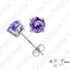 Hot High Quality Jewelry Real Pure 925 Sterling Silver Women Accessories Cubic Zirconia CZ 4 Claws Stud Earrings 8 Colors