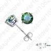 Hot High Quality Jewelry Real Pure 925 Sterling Silver Women Accessories Cubic Zirconia CZ 4 Claws Stud Earrings 8 Colors