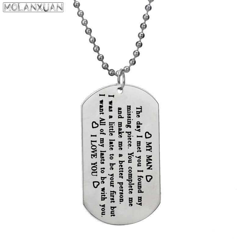 Gifts For Her Him Men Women Boyfriend Girlfriend Personalised Love Wife Husband Necklace Stainless Steel Valentines Day Gitts