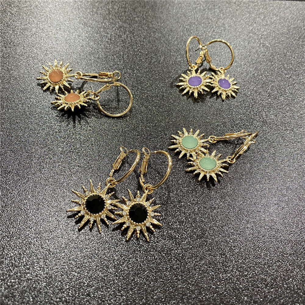 Gilry Casual Gold MultiColor Colorful Stone Shiny Star Pendant Necklace Bijoux Collier Elegant Women Jewelry Gifts