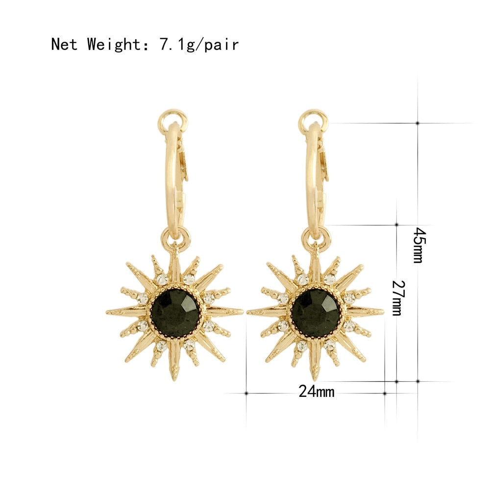 Gilry Casual Gold MultiColor Colorful Stone Shiny Star Pendant Necklace Bijoux Collier Elegant Women Jewelry Gifts