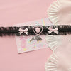 Girl punk black sweet wind pink black love pistol hand made necklace collar hairpin