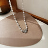 Girl's Pearl Bowknot Necklace with Sweet Retro Butterfly Chocker Jewelry 985