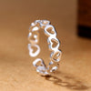 Girls Silver Ring Charm Cute Romantic Hollow out Heart Ring For Women Jewelry