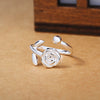 Girls Silver Ring Charm Cute Romantic White Bunch of Rose Shape Silver Ring For Women Jewelry