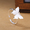 Girls Silver Ring Charm Romantic White Butterflies Open Silver Rings For Women Jewelry