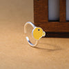 Girls Silver Ring Charm Trendy Small Yellow Chicken Ring For Women Jewelry