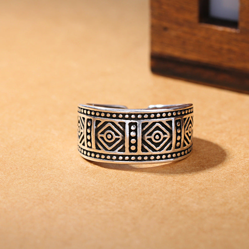 Girls Silver Ring Charm Vintage Rhombus Fashion Diy Ring For Women Jewelry