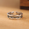 Girls Silver Ring Charm Vintage Wave Style Ring For Women Jewelry