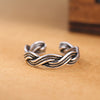 Girls Silver Ring Charm Vintage Weave Style Open Silver Ring For Women Jewelry