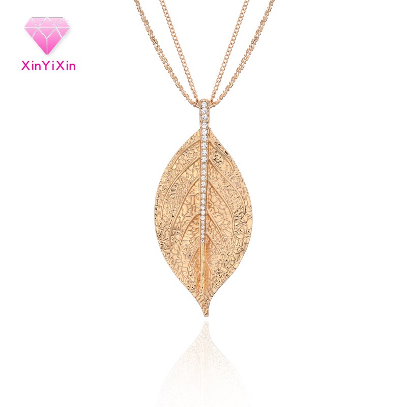 Girls Special Leaves Leaf Pendant Necklace Women Gold/Silvery/Rose Gold Color Plant Long Necklace With Link Chain collar mujer