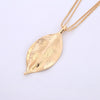 Girls Special Leaves Leaf Pendant Necklace Women Gold/Silvery/Rose Gold Color Plant Long Necklace With Link Chain collar mujer