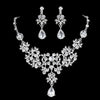 Girls women Jewelry Fashion Wedding Bridal Prom Crystal Rhinestone Pendant Necklace Earrings Jewelry Sets