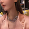 Glam Chunky Rhinestone Statement  Necklace Women Wedding  Jewelry Designer T Show Runway Party Gown Rare Glam Japan Korean
