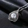 Glamour shell design pearl jewelry 925 sterling silver pendant necklace water wave chain for women fashion match